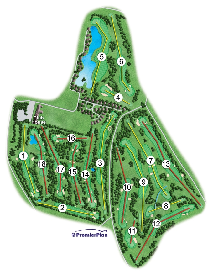 A map of the golf course at Tydd St Giles